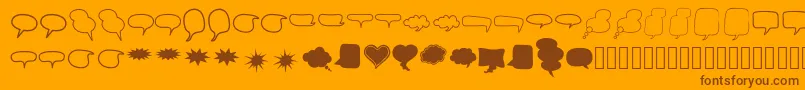 Alin Speech Bubbles 2 Font – Brown Fonts on Orange Background