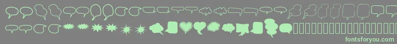 Alin Speech Bubbles 2-Schriftart – Grüne Schriften auf grauem Hintergrund