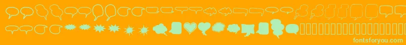 Alin Speech Bubbles 2-Schriftart – Grüne Schriften auf orangefarbenem Hintergrund