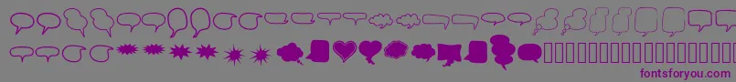 Alin Speech Bubbles 2 Font – Purple Fonts on Gray Background