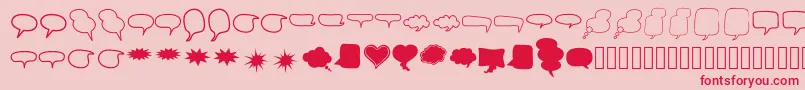 Alin Speech Bubbles 2-Schriftart – Rote Schriften auf rosa Hintergrund