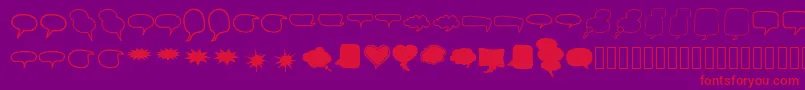 Alin Speech Bubbles 2-Schriftart – Rote Schriften auf violettem Hintergrund