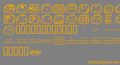 WuujItalic font – Orange Fonts On Gray Background