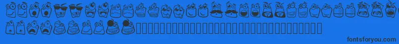 Alin Square Emoji Font – Black Fonts on Blue Background