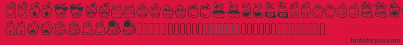 Alin Square Emoji-fontti – mustat fontit punaisella taustalla