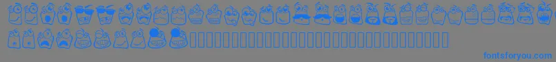 Alin Square Emoji-Schriftart – Blaue Schriften auf grauem Hintergrund