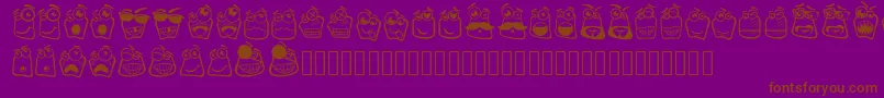 Alin Square Emoji Font – Brown Fonts on Purple Background