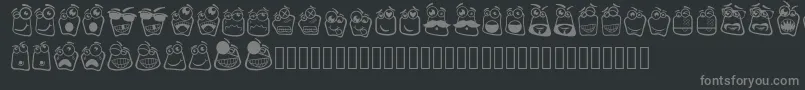 Fonte Alin Square Emoji – fontes cinzas em um fundo preto