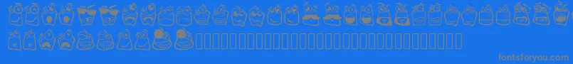 Alin Square Emoji-Schriftart – Graue Schriften auf blauem Hintergrund