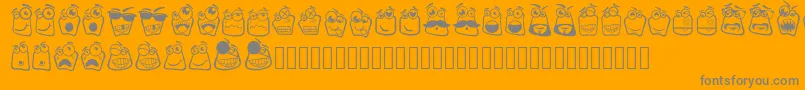 Alin Square Emoji-Schriftart – Graue Schriften auf orangefarbenem Hintergrund