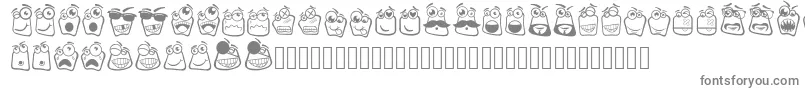 Fonte Alin Square Emoji – fontes cinzas em um fundo branco