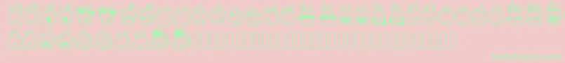 Alin Square Emoji Font – Green Fonts on Pink Background