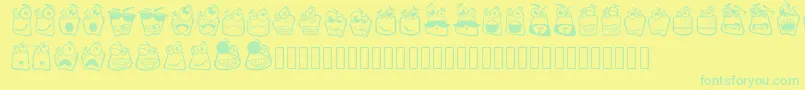 フォントAlin Square Emoji – 黄色い背景に緑の文字