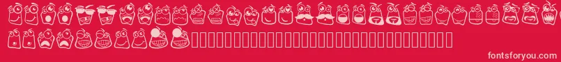 Alin Square Emoji-fontti – vaaleanpunaiset fontit punaisella taustalla