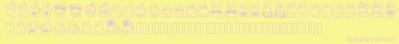 Alin Square Emoji Font – Pink Fonts on Yellow Background