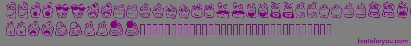 Czcionka Alin Square Emoji – fioletowe czcionki na szarym tle