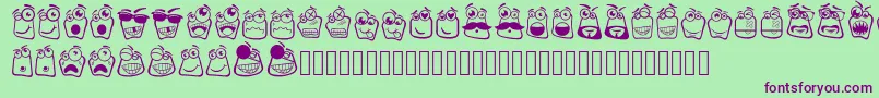 Police Alin Square Emoji – polices violettes sur fond vert