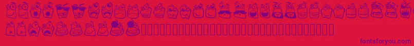 fuente Alin Square Emoji – Fuentes Moradas Sobre Fondo Rojo