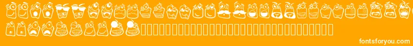 Fonte Alin Square Emoji – fontes brancas em um fundo laranja