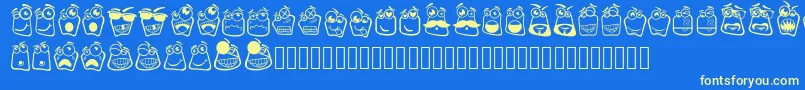 fuente Alin Square Emoji – Fuentes Amarillas Sobre Fondo Azul