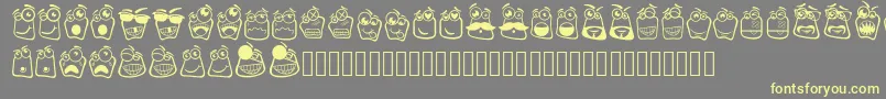 Czcionka Alin Square Emoji – żółte czcionki na szarym tle