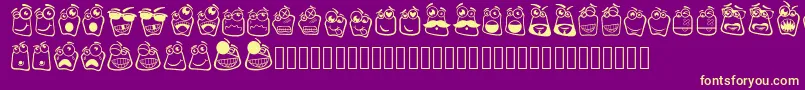 Alin Square Emoji-Schriftart – Gelbe Schriften auf violettem Hintergrund