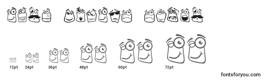 Alin Square Emoji-fontin koot