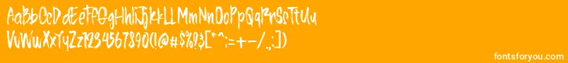 Шрифт ALINEA TYPEFACE – белые шрифты на оранжевом фоне