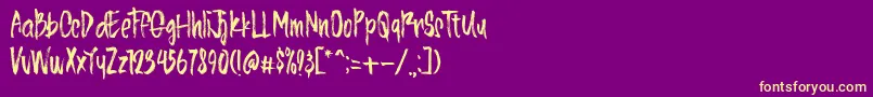フォントALINEA TYPEFACE – 紫の背景に黄色のフォント
