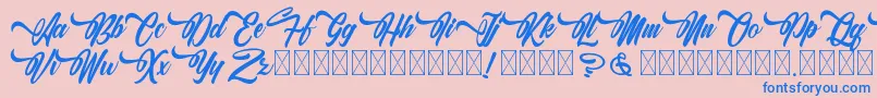 AlingkugWellany Font – Blue Fonts on Pink Background