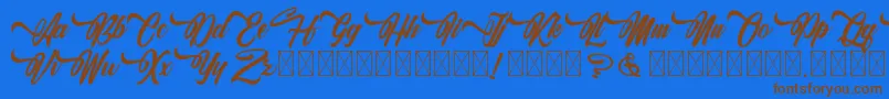 AlingkugWellany Font – Brown Fonts on Blue Background