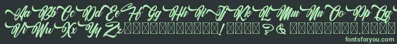 AlingkugWellany Font – Green Fonts on Black Background