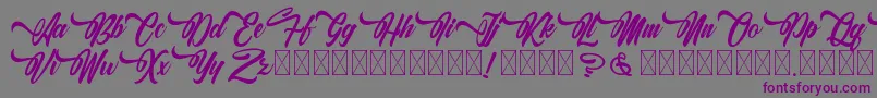 AlingkugWellany Font – Purple Fonts on Gray Background