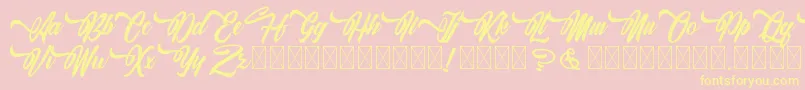 AlingkugWellany Font – Yellow Fonts on Pink Background