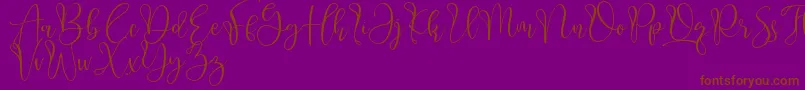 Aliquest-Schriftart – Braune Schriften auf violettem Hintergrund