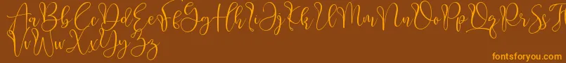 Aliquest-Schriftart – Orangefarbene Schriften auf braunem Hintergrund