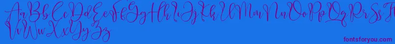 Aliquest-Schriftart – Violette Schriften auf blauem Hintergrund