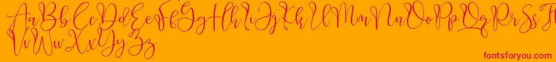 Aliquest Font – Red Fonts on Orange Background