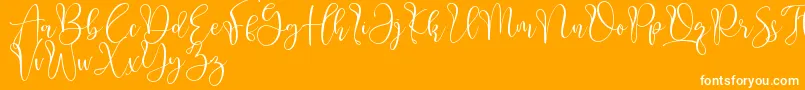 Aliquest-Schriftart – Weiße Schriften auf orangefarbenem Hintergrund