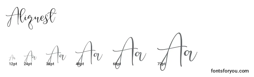 Aliquest Font Sizes