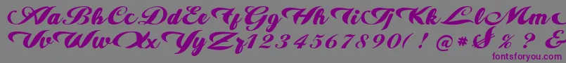 フォントalire – 紫色のフォント、灰色の背景