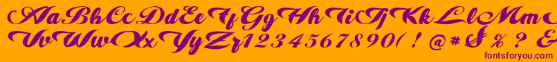 alire-fontti – violetit fontit oranssilla taustalla