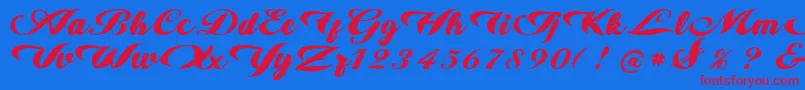 alire Font – Red Fonts on Blue Background