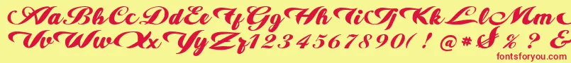 alire Font – Red Fonts on Yellow Background