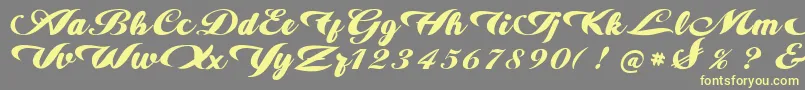 alire-fontti – keltaiset fontit harmaalla taustalla