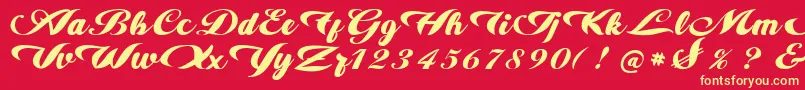 alire Font – Yellow Fonts on Red Background