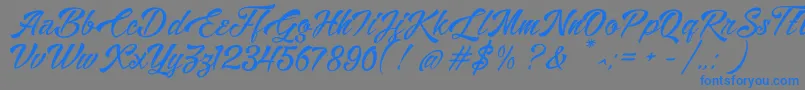 Alisandra Demo-Schriftart – Blaue Schriften auf grauem Hintergrund