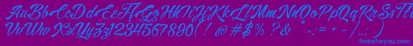 Alisandra Demo Font – Blue Fonts on Purple Background