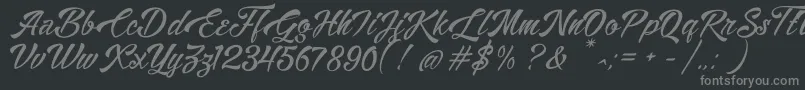フォントAlisandra Demo – 黒い背景に灰色の文字