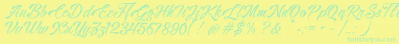 Alisandra Demo Font – Green Fonts on Yellow Background